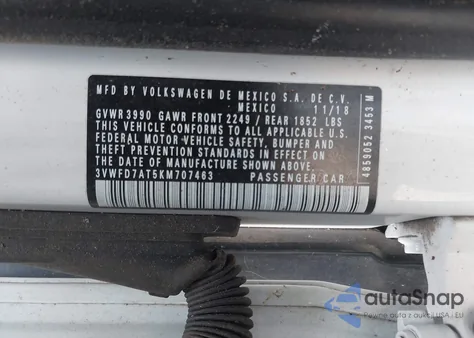 2019 Volkswagen Beetle 2.0T Final Edition Se/2.0T Final Edition Sel/2.0T S из США, поврежденный, VIN 3VWFD7AT5KM707463